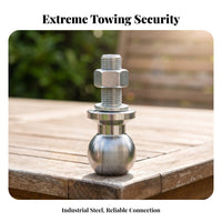 Bright Silver Trailer Hitch Ball | 2000 Capacity, Coarse Threaded Shank, Trailer Ball with Nut and Washer, for Towing Setup