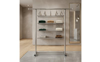 Heavy Duty Rolling Clothes Rack Sturdy Clothes Rack with Wheels Portable Furniture Space-Saving for Balcony