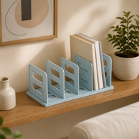 HIPS Bookends, 4 Piece Shelf Bookend for Dorm Office Apartment, Clean Contemporary Desk Bookends, 348x150x140mm, Assembly Required