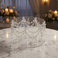 Acrylic Cake Tray Stand Reusable Crystal Bead Cake Stand Long-Lasting