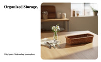 Woven Multi-Compartment Flatware Holder Easy to Clean Household Storage Portable