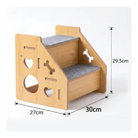 Wooden Pet Staircase Sturdy Pet Ramp Ladder Solid Wood Frame for Bed