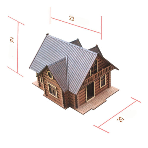 DIY Miniature House Kit Creative Gift Self-Assembly Wooden Chalet for Hobbyists