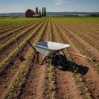Wheelbarrow with Metal Tub Rubber Wheelbarrow Easy to Steer for Landscapers