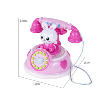 Musical Bunny Toy Phone Interactive Toy Telephone with Handset Light-up Play Phone Educational for Toddlers, Kids, Babies, Playroom, Nursery, Home