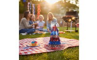 Lightweight Red White Blue Tinsel Hat Single Size Fits Most Independence Day Party Hat Comfortable Fit for Children, Parades, Parties