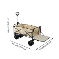 Foldable Wagon Swivel Wheels Collapsible Wagon Compact Fold for Picnics, Outings