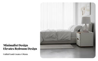 2-Drawer Nightstand Minimalist Design 2-Drawer Leather-Wrapped Side Table