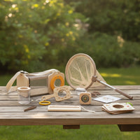 Educational Observation Kit with Net Portable Catching Kit Wooden Tweezers Clear for Nature Lovers, Toddlers