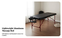 Folding Beauty Bed Heavy-Duty Portable Massage Table Dense Foam Aluminum Alloy Spa Table for Mobile Therapists, Home Users, Spas, Salon