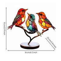 Iron Avian Figurine Decorative Colorful Bird Ornament Stable Foundation Home Decoration for Desk