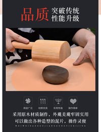 Shuiliuxing Ceramic Art Wooden Clay Slab Roller and Beating Board, Pottery Tool, Jingdezhen, School Pottery Studio Essential