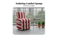 Contrast Stripe Stripe Accent Chair Stain-Resistant Fabric Striped Upholstered Armchair With Armrests Mid-Century Modernera