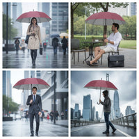 Long Handle Double-Person Umbrella Oversized Umbrella with 10 Ribs Windproof Large for Commuters