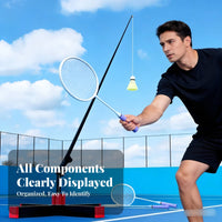 Solo Badminton Practice Aid Luminous Badminton Return Practice Aid Training Aid Easy Installation Sports Equipment Adjustable