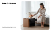 Nightstand with Storage Smoky Color Bedside Cabinet Modern Design for Homeowners
