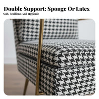 Houndstooth Armchair Nordic design Plush Single Sofa Post-Modern Aesthetic Ergonomic Support for Homeowners, Interior Decorators