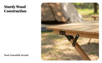 Roll-Top Table with Folding Chairs Foldable Camping Dining Set space-saving Storage