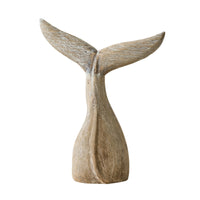 Wooden Cetacean Tail Handmade Cetacean Tail Figurine Rustic Sculpture for Shelf, Mantel