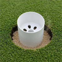 Perforated Base Golf Hole Cup Cylindrical Golf Green Insert White Putting Putting Target Cup Cover Plastic