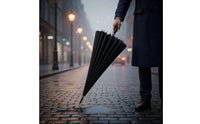 Water-Repellent Automatic Long Umbrella Windproof Umbrella with 24 Ribs Long-Lasting Straight for Business Professionals