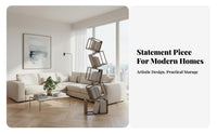 Tilted Cube Stack Space-Saving Bookcase Minimalist Design for Bedroom