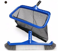 Pool Cleaning Set with Skimmer Net and Curved Pool Wall Brush