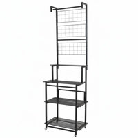 Rolling Plant Stand with Trellis Freestanding Tiered Metal Trellis Space-Saving