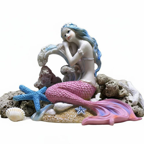 Mermaid Figurine Realistic Design House Decoration for Aquarium Hobbyists