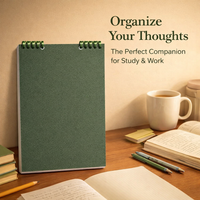 size Spiral Notebook with PP Cover, Removable Pages Loose-Leaf Binder Notepad, 120 Lined 80gsm Paper for School Office, Dark Green