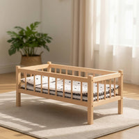 Wooden Doll Bed Miniature Doll Cozy Bed Furniture for Kids, Young Children, Playroom