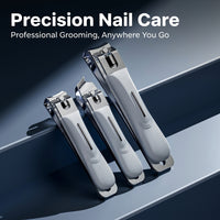 Professional Nail Trimmer Set Stainless Steel for Adults, Travel Grooming Kit with Angled and Straight Clippers Manicure