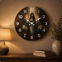 Wood Grain Wall Clock Battery Powered Vintage Wall Clock Easy to Read