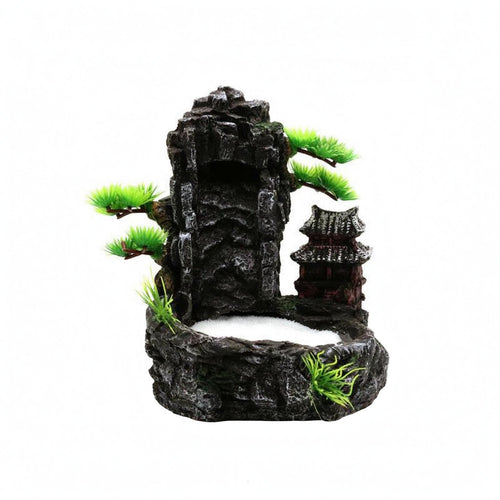 Rock Waterfall Ornament Realistic Scenery Mini Rockery Decor Low Maintenance