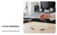 Turntable Ground Wire Pure Shiny Conductor LP Player Ground Cable 6-Core Braided Audio Accessory for Audiophiles, Vinyl Enthusiasts