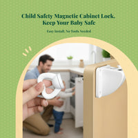 attraction lockized Cabinet Lock, baby-secure Drawer Lock, unseen sticky Infant Proofing Latch, No-Drill Installation, Hidden Protection for Cabinets & Drawers