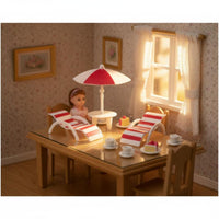 3 Pieces Pretend Play Micro Landscape Beach Decor Realistic Design Dollhouse Beach Furniture DIY Landscaping Miniature Patio Umbrella Set Lifelike for Children, Collectors, Hobbyists, Miniature Scene