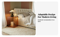 Mobile C-Table Transparent Nightstand Minimalist design with casters for Bedroom, Small Spaces, Home Office