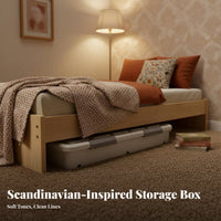 Under-Bed Rolling container low-height Household Storage Wheeled Design for Dorm Room