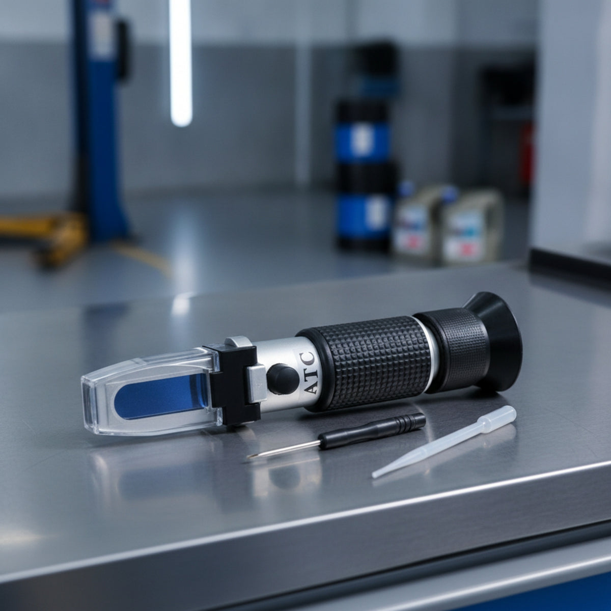 Handheld Refractometer ATC Optical Refractometer Tester Automatic Temperature Compensation Meter Two-scaleScale for Technicians