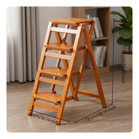 Bamboo Ladder Stool Sturdy Design Folding Ladder Heavy Duty Folding Stool for Closet