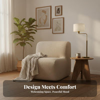 Wavy sectional Armchair Wave outline Upholstered Single Sofa Wabi-Sabi Aesthetic Armless for Interior Designers, Reception Area