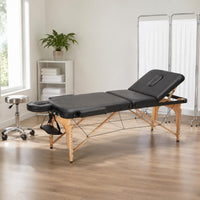 Folding Massage Table Sturdy Folding Massage Bed Wooden Frame Well-Being Furniture for Salon