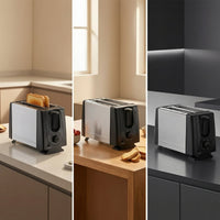 Compact Two-Slot Toaster Space-Saving Bread Toaster Slim Appliance Lightweight for Students, Small Kitchens, Dorm Rooms, Office Breakrooms