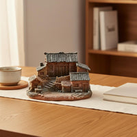 Bonsai House Ornament Detailed Craftsmanship Rustic Village Figurine for Desktop