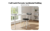 Cushioned Desk Chair Foldable Design Home Furniture Easy to Stow for Homeowners