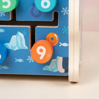 Multifunction Wooden Activity Toy with Clock Cognitive Wooden Hammering Toy Safe Whack-Acritter Game Colorful for Toddlers, Playroom, Classroom