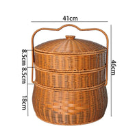 Picnic Basket with Lid Artisanal Wicker Basket with Handle Decorative