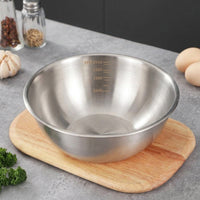 Stainless Steel Mixing Bowl Set, Induction Whisking Bowl and Cooking Bowl with Scale, Versatile Batter Bowl for Home Cooking