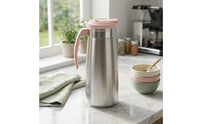 Brushed Metal Stainless Steel Water Pitcher Cold Stainless Steel Water Jug Modern Beverage Pitcher Elegant for Hosts, Servers, Kitchen